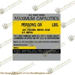 (create Your Own) Capacity Plate Boat Decal Marine Maximum Occupancy Sticker. Fixed Price $34.99.