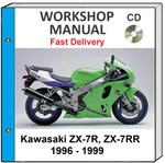 Kawasaki Ninja ZX-7RR 1996 1997 1998 1999 Service Repair Shop Manual On Cd. Fixed Price $21.99.
