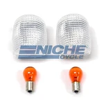 Honda Front/rear Clear Turn Signal Lenses W/ Amber Bulbs. Fixed Price $23.50.