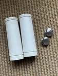 Harley 56201-62A Nos Oem White Grips In Box W/chrome Plugs. Fixed Price $165.00.