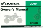 Used 2000 Honda XR50R Motorcycle Owners Manual : U31GEL600. Fixed Price $14.50.