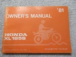 Honda Used Factory Owners Manual XL185S 1981 3142702 English. Fixed Price $14.47.