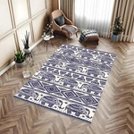 Boho Tribal Elephant Rug Mandala Indian Style Navy Blue White Geometric Carpet. Fixed Price $99.99.