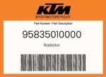 Ktm Genuine Radiator - 95835010000. Fixed Price $321.81.