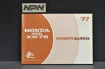 Vintage Nos 1977 Honda XR75 '77 Owners Manual 1976 Print Date. Fixed Price $82.49.