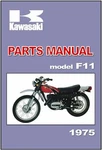 Kawasaki Parts Manual 1975 Replacement Spares Catalog List F11-B. Fixed Price $39.95.