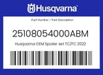 Husqvarna Genuine Spoiler Set Tc/fc 2022 - 25108054000ABM. Fixed Price $206.16.