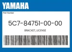 Yamaha Genuine Bracket, License 5C7-84751-00-00. Fixed Price $31.14.