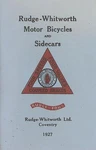 1927 Rudge-whitworth Motor Bicycles And Sidecars Catalog Antique Reproduction. Fixed Price $20.00.