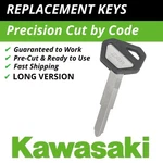 Kawasaki Motorcycle Keys 1999+ Long Replacement Cut Code Z5001-Z5250. Fixed Price $13.99.
