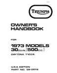 Triumph Owners Manual Book 1973 Daytona T100R. Fixed Price $19.50.