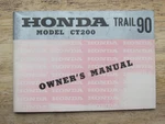 1965 Honda Model Trail 90 Owner's Manual Nos. Fixed Price $75.00.