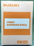 Genuine Suzuki 99011-27C50-03A RM125 Owner's Maintenance Manual 1988. Fixed Price $18.95.