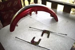 Harley Davidson V-twin Front Fender Pn 50 0118 & Chrome Braces -0932. Fixed Price $105.00.