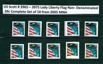 Us Scott # 3965 - 3975 / Flag & Lady Liberty Nd (.39) Set Of 10 2005 Mnh. Fixed Price $10.95.