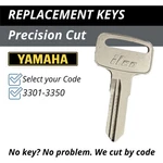 Yamaha Motorcycle Keys RD400 QT50 Riva Cut Code 3301-3350. Fixed Price $9.99.