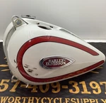 Harley Flsts Heritage Springer Fuel Tanks White & Red 61345-97LA 61347-97LA. Fixed Price $1175.00.