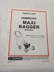Homelite Illustrated Parts Manual List Mower Maxi Bagger HMB-21P4 99200-3. Fixed Price $11.24.