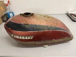 1975 Kawasaki KZ400 Gas Fuel Tank Wall Hanger. Fixed Price $30.00.