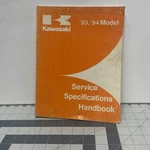 Kawasaki 1993 1994 Service Specification Handbook Part No. 99926-1024-01. Fixed Price $90.00.