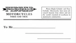 1913 Pierce Motor Cycle Company Fifth Annual Announcement - Reproduction. Fixed Price $13.00.