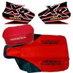 Tank Decals Rear Fender Bag + Seat Cover Red For Honda XR600R 1999. Fixed Price $125.00.
