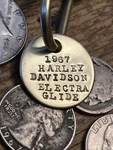 1967 Harley Davidson Electra Glide Motorcycle Solid Brass Key Fob. Fixed Price $19.95.