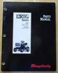 Simplicity 12RTG Series Parts Manual TP-1182 4/92. Fixed Price $9.99.