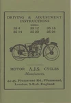 1935 Ajs Driving And Adjustment Instructions - Reproduction. Fixed Price $33.00.