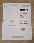 1975 Huffy Riding Mowers Lawn Tractor Illustrated Master Parts List RI-75. Fixed Price $24.95.