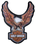 Harley-davidson Embossed Tin Sign, Bar & Shield Eagle Shaped, 15.5 X 20 Inches. Fixed Price $32.50.