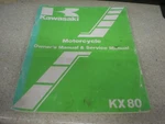 Oem Kawasaki KX80 Owners And Service Manual 99920-1290-02. Fixed Price $26.99.