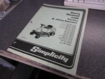 Simplicity Parts Manual 3100 Series & Attachments 3105 3108 3110 TP-792-04. Fixed Price $18.99.