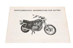 Oem Suzuki 99016-45220-03A GS750L Supplementary Manual Qty. Fixed Price $9.99.