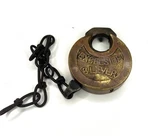 Excelsior 6 Lever Brass Pancake Padlock W/ Chain Antique L4 No Key. Fixed Price $61.51.