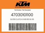 Ktm Genuine Outer Clutch Over 85 Sx 06 - 47030101100. Fixed Price $87.34.