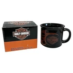 Vintage Harley Davidson Motorcycles Coffee Mug Cup Black Orange Flames With Box. Fixed Price $16.05.