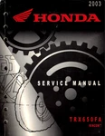 Oem Genuine Honda Owner's Service/repair/shop Manual TRX650 Fourtrax Rincon 2003. Fixed Price $54.99.