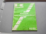 Kawasaki KX80 E3 F3 Genuine Owner's Manual & Service Repair 99920-1290-02. Fixed Price $31.99.