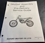 1985 Suzuki Motorcycle DR250F Assembly & Preparation Manual 99505-01255-03E. Fixed Price $15.99.