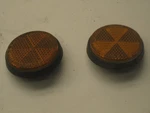 1976 Kawasaki Ltd Z1 Front Reflector Pair Right And Left Safety Dot. Fixed Price $26.36.