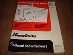 Simplicity 3 Speed Snowthrowers Walk Behind Snow-throwers October 1985 1678586. Fixed Price $9.99.