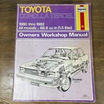 Haynes Toyota Corolla Tercel 1980-1982 Owners Workshop Manual Print. Fixed Price $17.99.