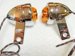 Harley Guide DH-49 P-H7 Bullet Lamps Amber Nice Repro Replaces Oem 68511-49. Fixed Price $79.95.