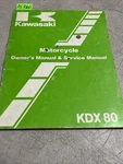 Kawasaki KDX80-C4 Owners & Service Manual P/n: 99920-1373-01. Fixed Price $20.28.