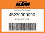 Ktm Genuine Tool Kit 50 Sx - 45229099000. Fixed Price $31.10.