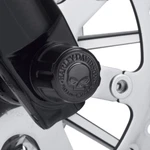 Harley Willie Skull Front Axle Nut Cover Kit Softail Touring Vrod Vrsc Dyna. Fixed Price $68.95.