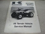 Oem Kawasaki Service Manual 1988-97 KLF220 99924-1096-08. Fixed Price $31.49.