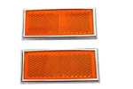 Front Amber Reflector Set With Chrome Frame Harley Sportster 1972-UP #59254-72. Fixed Price $24.62.