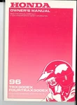 Honda 1996 Model Trx 300EX Fourtrax Owner's Manual - C1995 31HM3630. Fixed Price $50.00.